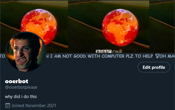 Screenshot of Twitter Bot Page